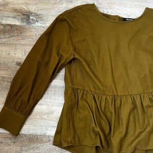 Madewell Flannel button-back Peplum top - Size Medium